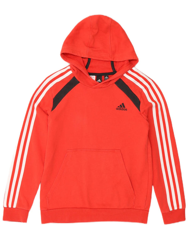Adidas hættetrøje til drenge 11-12 år Rød Colourblock Bomuld
