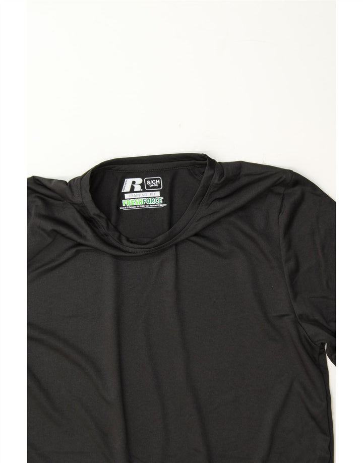 RUSSELL ATHLETIC Mens Dri-Power T-Shirt Top UK 34/36 Small Black Polyester Vintage Russell Athletic and Second-Hand Russell Athletic from Messina Hembry 