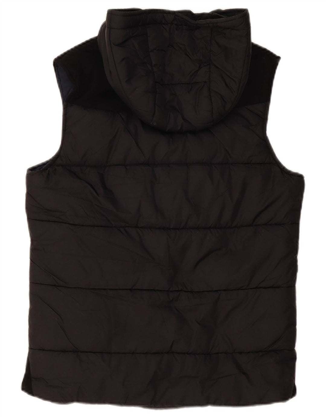 ZARA Herre hætte polstret Gilet UK 36 Small Black