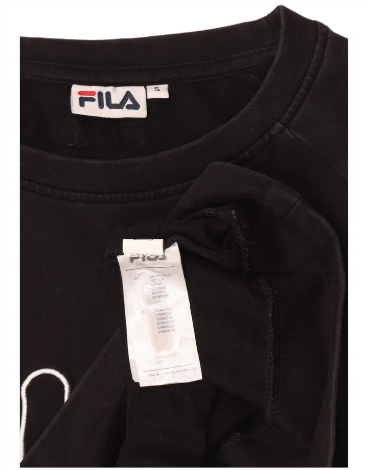 Fila Dame Grafisk Sweatshirt Jumper Lille sort bomuld