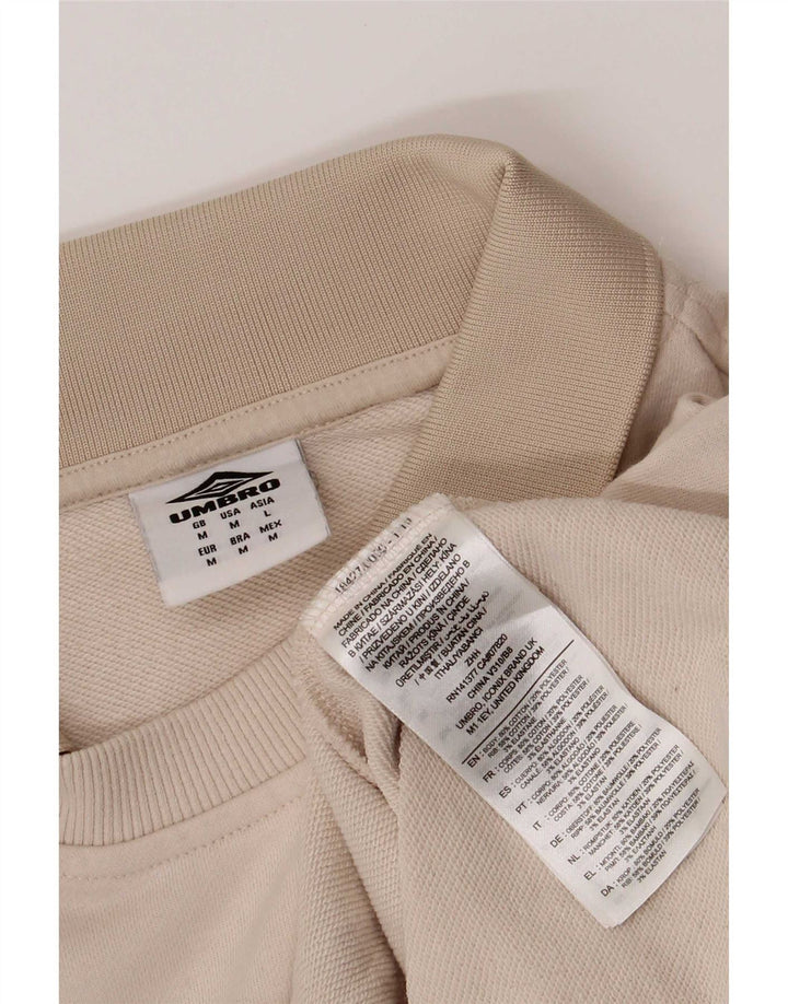 Umbro Herre Polo Neck Sweatshirt Jumper Medium Beige Colourblock Bomuld