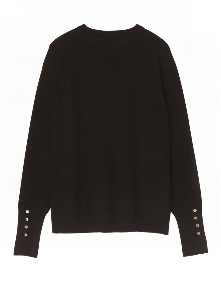 Zara Dame Boat Neck Jumper Sweater UK 14 Large Black