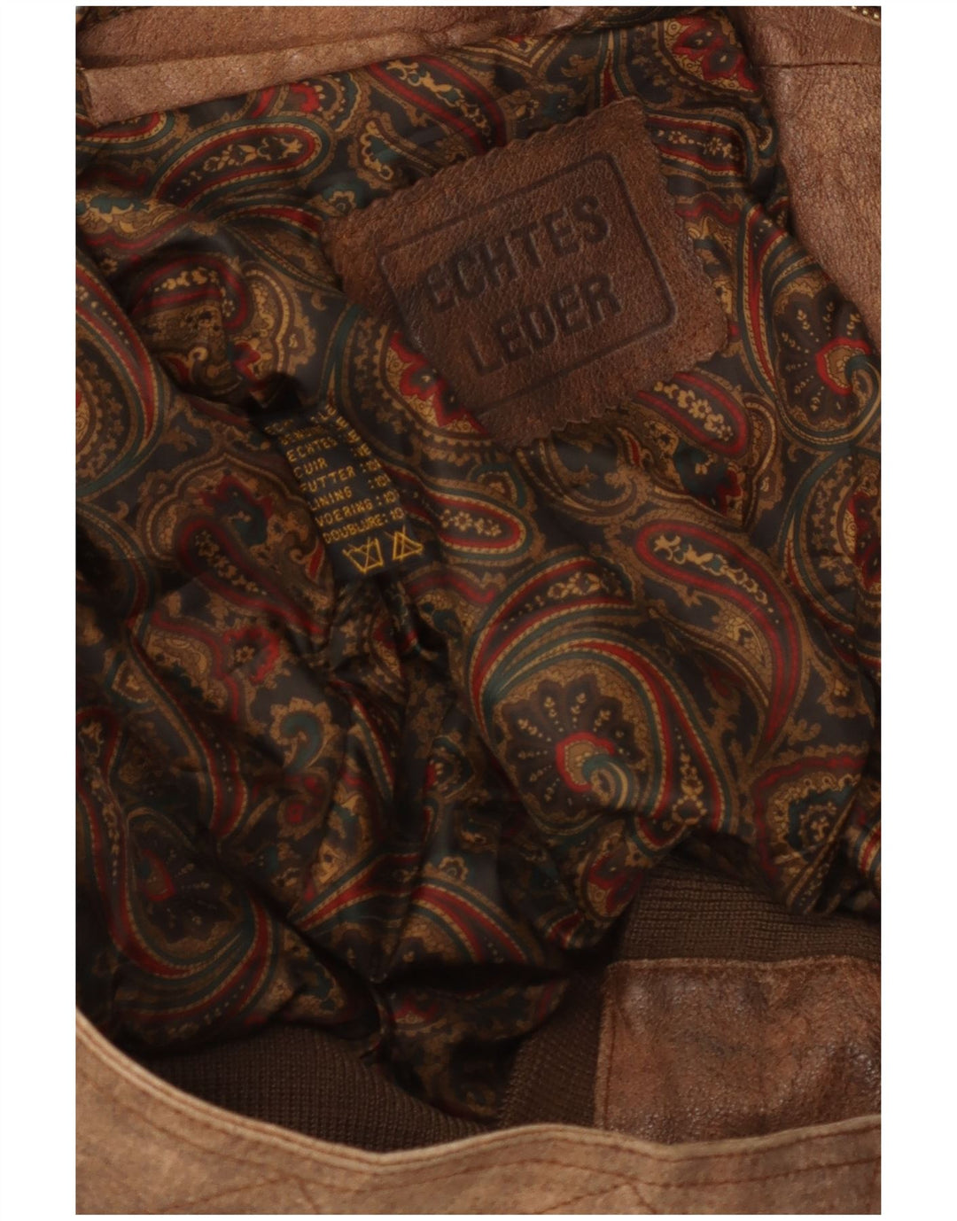 Vintage herre læderjakke UK 42 XL brunt læder