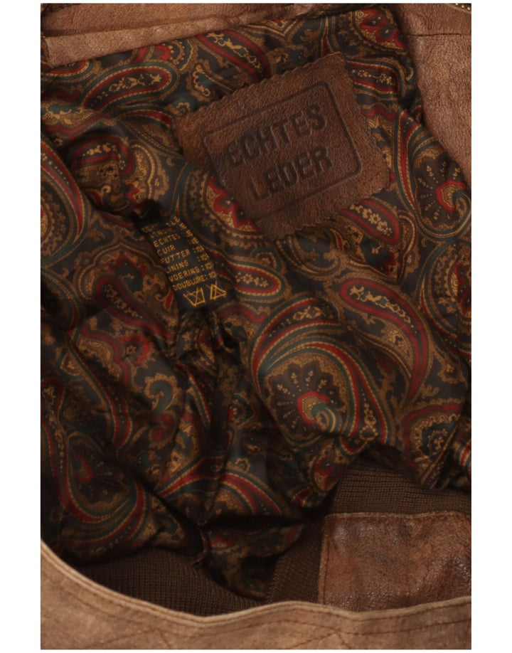 Vintage herre læderjakke UK 42 XL brunt læder