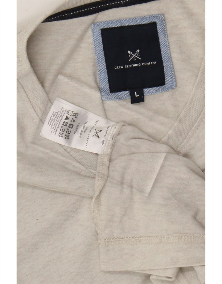 CREW CLOTHING Herre T-Shirt Top Stor Hvid Flecked