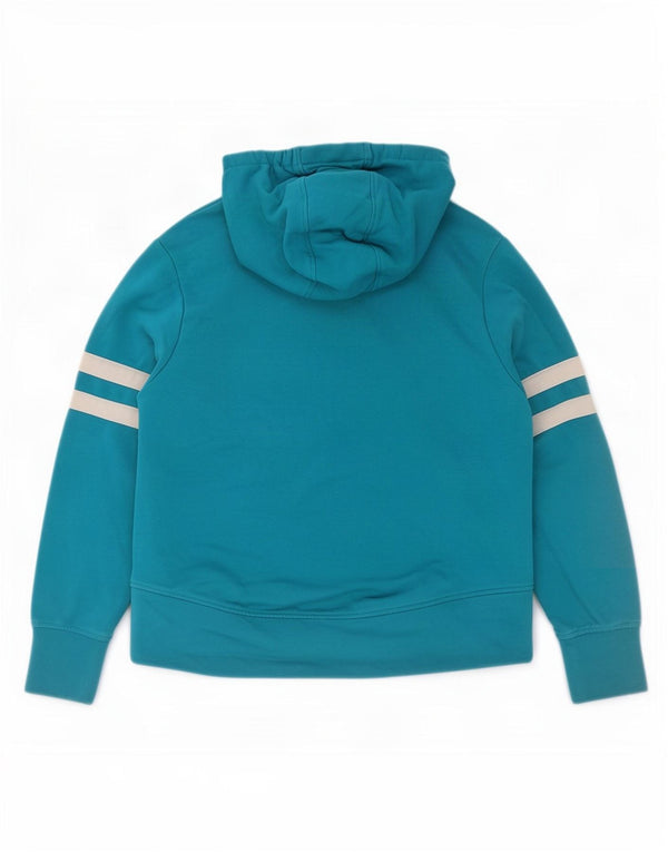 Ellesse Womens Grafisk Oversized Hoodie Jumper UK 6 XS Blue Colourblock