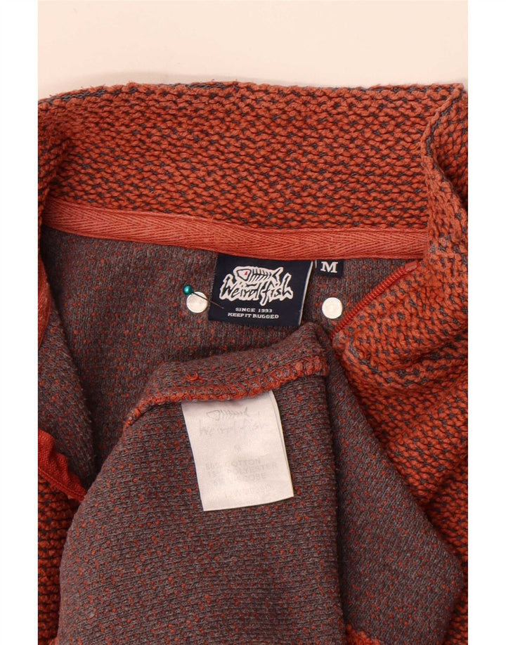 Weird Fish Herre Zip Neck Sweatshirt Jumper Medium Orange Bomuld