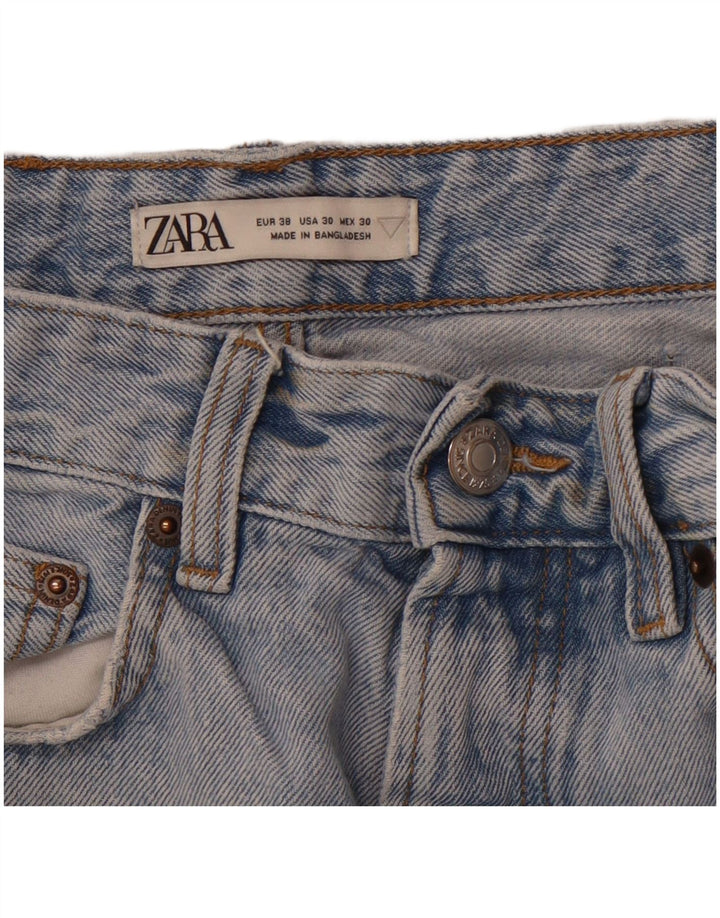 ZARA Herre Distressed Straight Jeans EU 38 Small W30 L30 Blue
