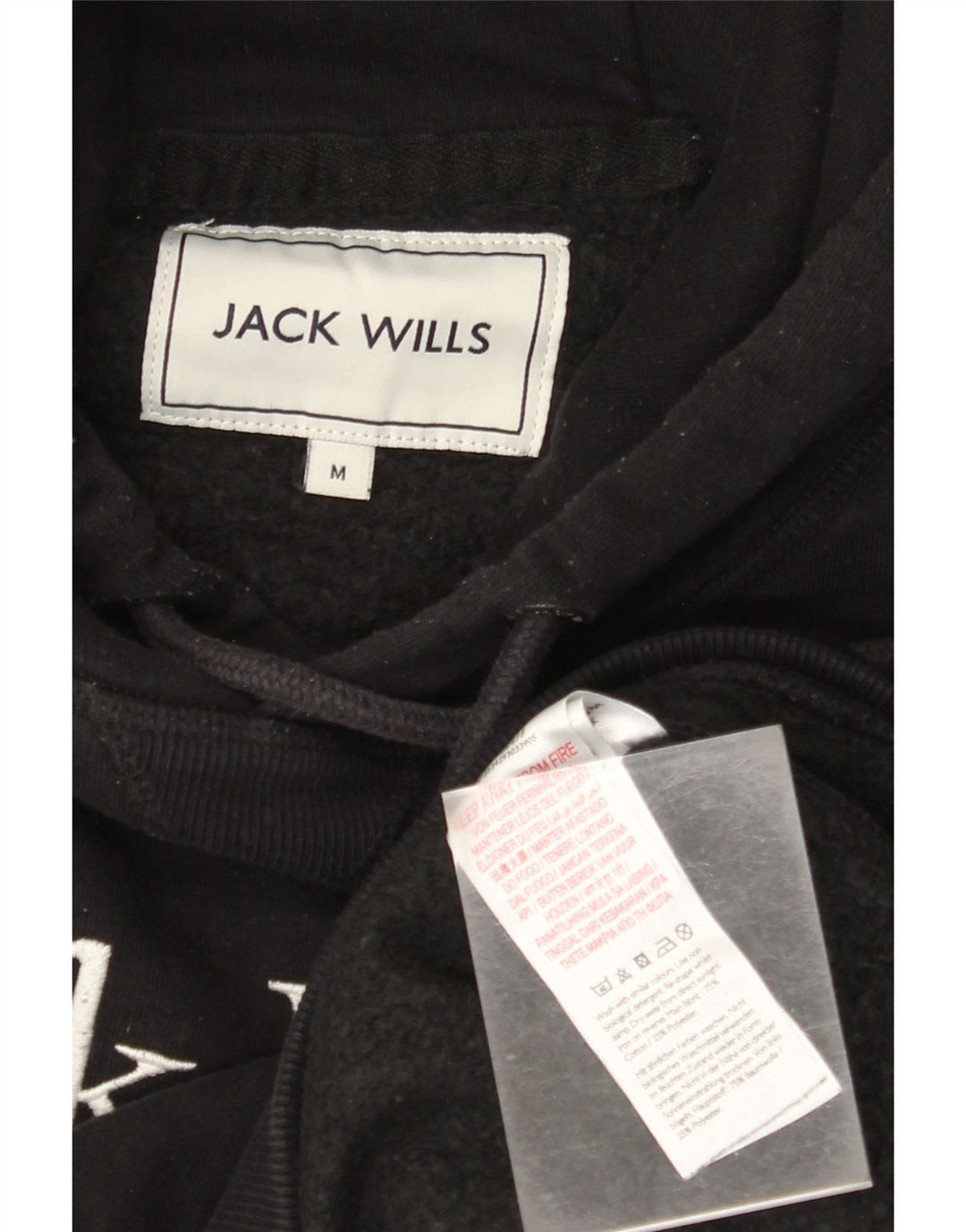 JACK WILLS Grafisk hættetrøje til mænd Medium Sort Bomuld