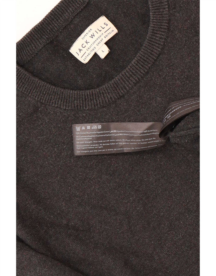 Jack Wills Herre Crew Neck Jumper Sweater Stor Grå Bomuld