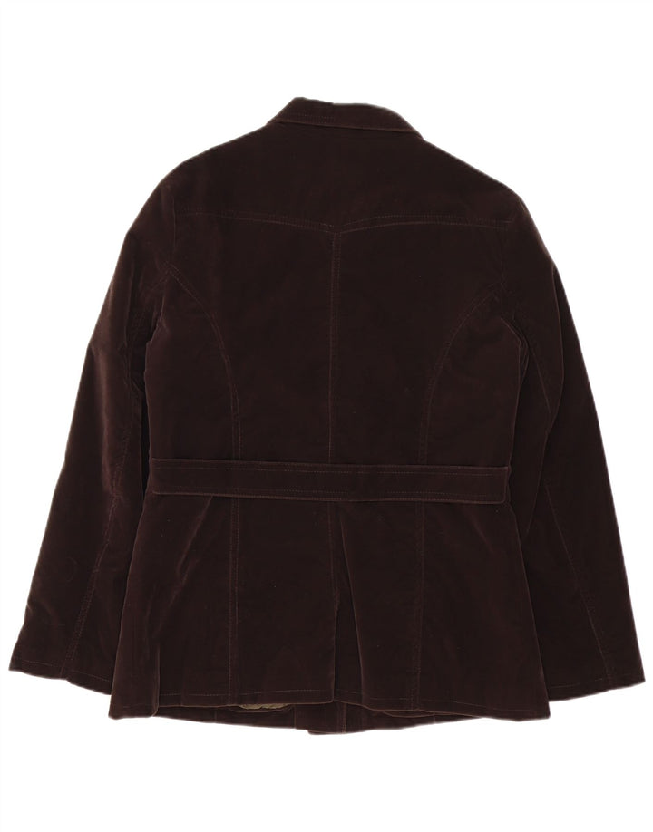 Bayside Oversized bomberjakke til kvinder UK 10 Lille brun polyvinyl