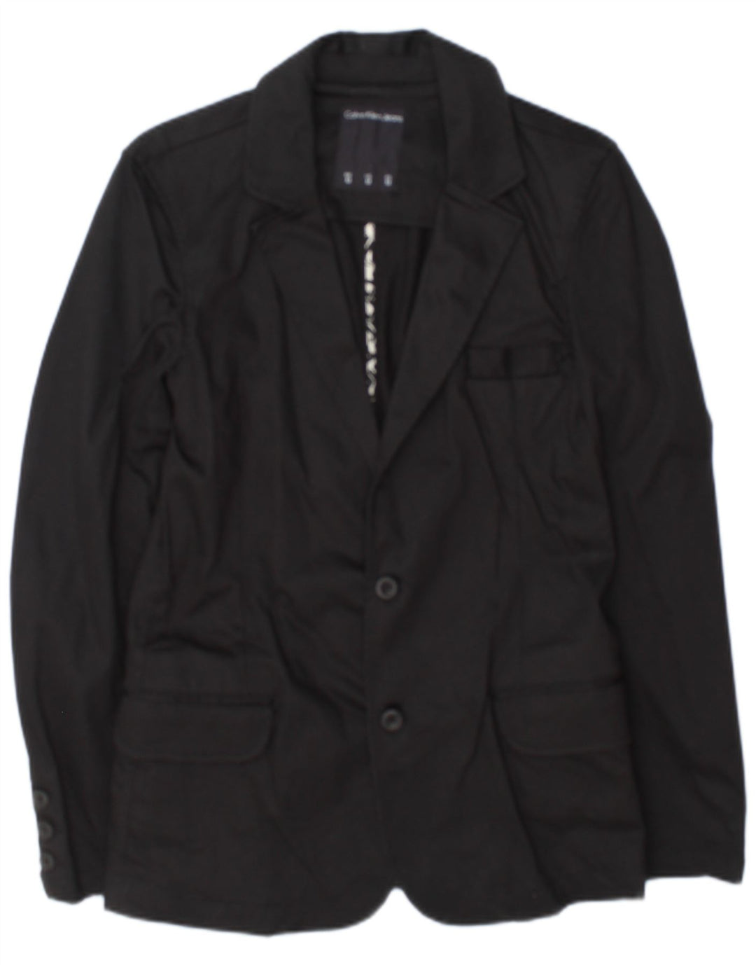 Calvin Klein Jeans Herre 2 Button Blazer Jacket UK 38 Medium Sort Bomuld
