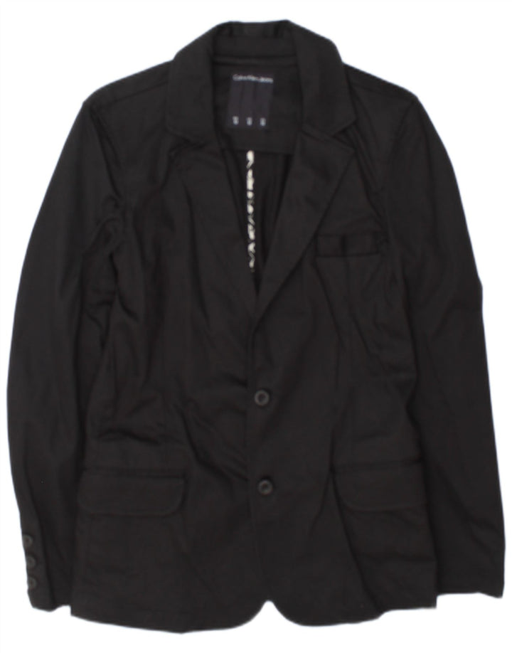 Calvin Klein Jeans Herre 2 Button Blazer Jacket UK 38 Medium Sort Bomuld