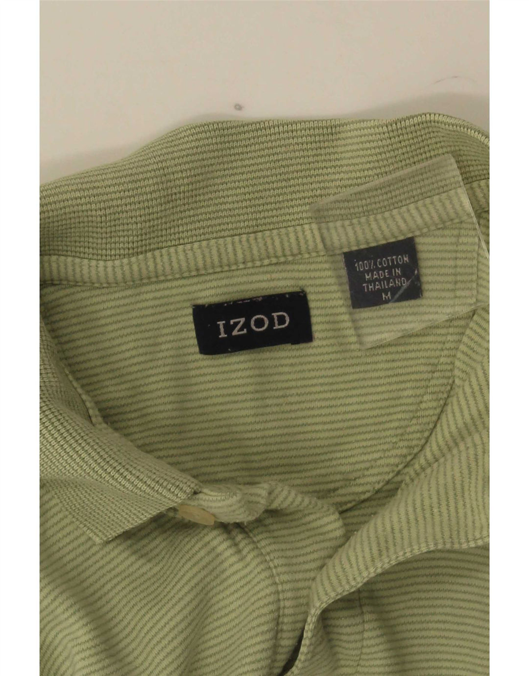 Izod Polo Shirt til mænd Medium Grøn nålestribet bomuld