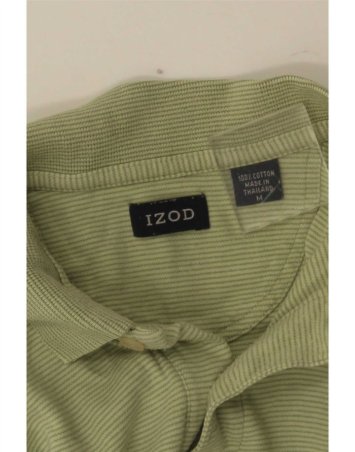 Izod Polo Shirt til mænd Medium Grøn nålestribet bomuld