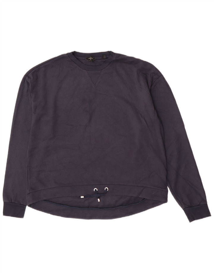 Ted Baker Dame Sweatshirt Jumper Størrelse 4 Large Navy Blue Viscose