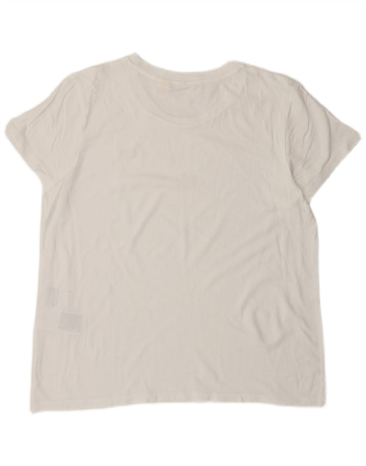 Levi's Dame T-Shirt Top UK 16 Stor Hvid Bomuld