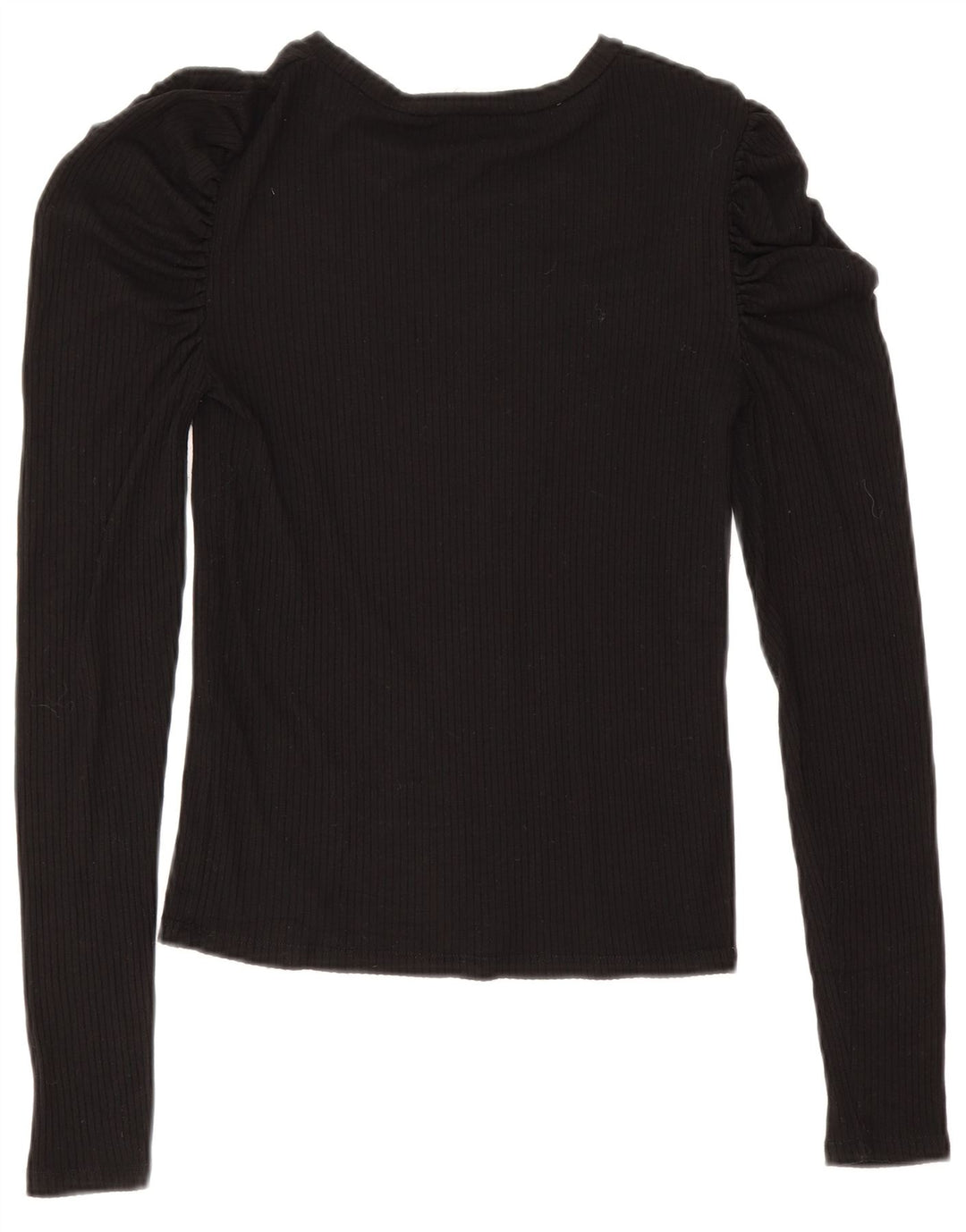 Zara Dame Langærmet Bluse Top UK 12 Medium Black