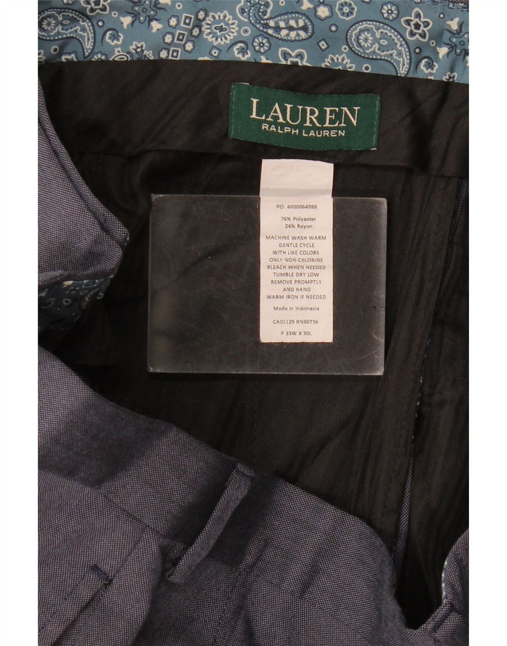 Ralph Lauren Herre lige jakkesæt bukser W33 L30 Marineblå polyester