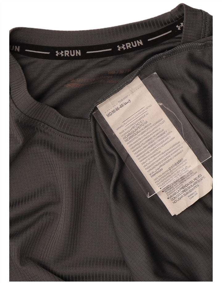 UNDER ARMOUR Herre Heat Gear Grafisk T-Shirt Top Medium Grå Polyester