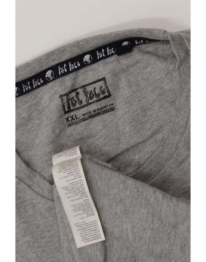 Fat Face Herre grafisk T-shirt Top 2XL Grå Flecked Bomuld