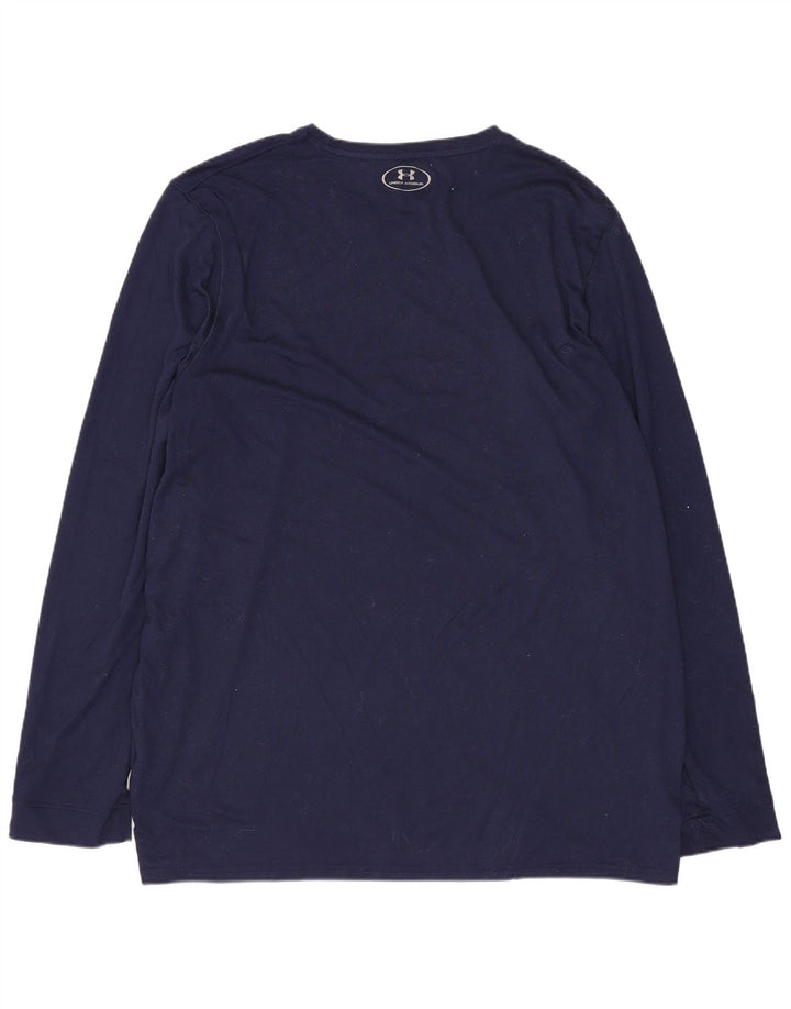 UNDER ARMOUR Herre Top Langærmet Large Navy Blue Polyester