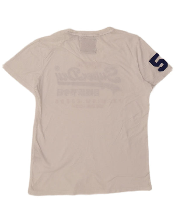 Superdry Herre grafisk T-shirt Top XL Hvid Bomuld