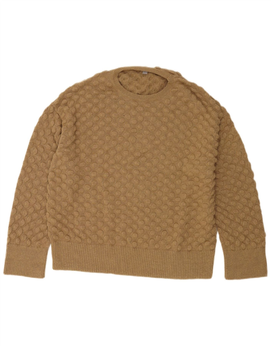 Cos Herre Crew Neck Jumper Sweater Medium Beige Uld