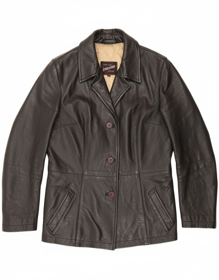 EVOLUTION Womens Leather Jacket EU 40 Medium Black Leather Vintage Evolution and Second-Hand Evolution from Messina Hembry 