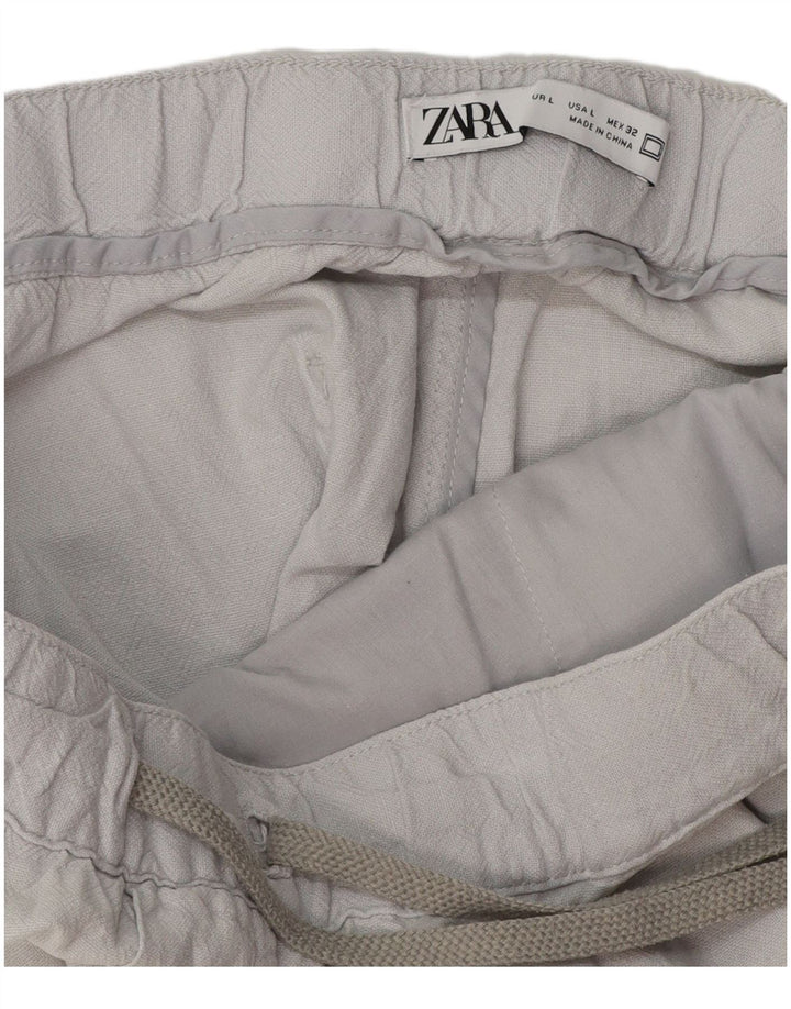 Zara Dame Joggers Chino Bukser Large W32 L28 Grå