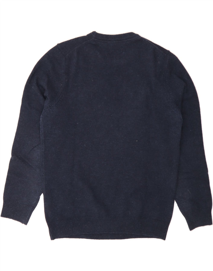 LYLE & SCOTT Mens Crew Neck Jumper Sweater Small Navy Blue Wool Vintage Lyle & Scott and Second-Hand Lyle & Scott from Messina Hembry 