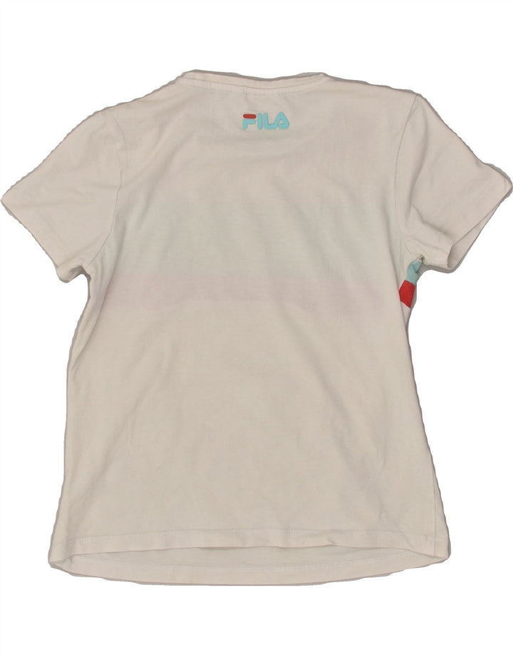 FILA Girls Graphic T-Shirt Top 11-12 Years White Cotton | Vintage Fila | Thrift | Second-Hand Fila | Used Clothing | Messina Hembry 