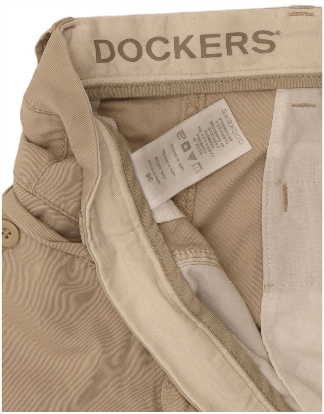 Dockers Herre Cargo Shorts W36 Large Beige Bomuld