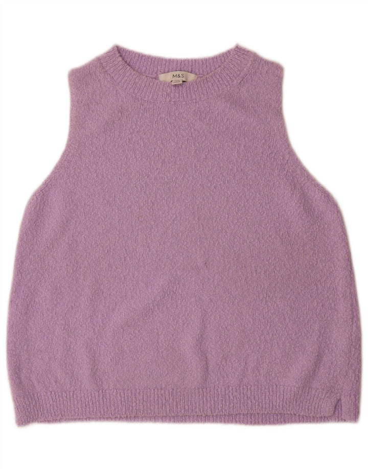 Marks & Spencer Dame Vest Tank Top UK 14 Medium Lilla Bomuld