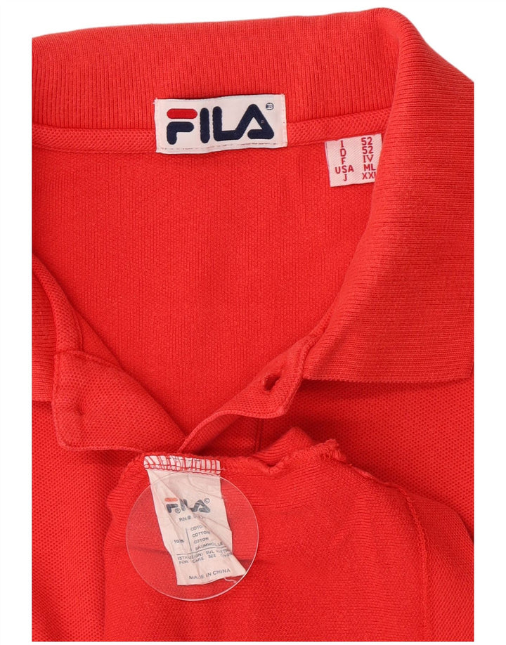 Fila Langærmet Polo Shirt til mænd IT 52 Stor rød bomuld