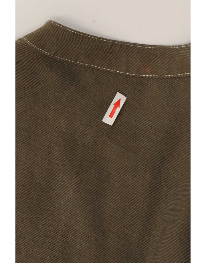 Zara Kortærmede Jumpsuit UK 10 Small Khaki Lyocell