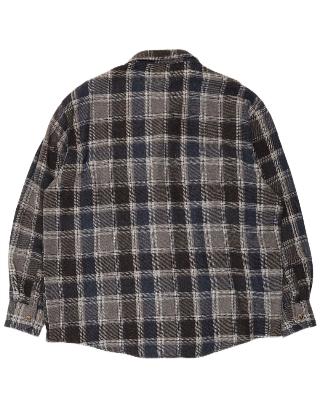 European Project Herre Overshirt Shirt 2XL Marineblå Ternet uld