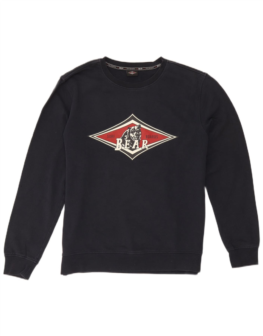 Bear Herre Grafisk Sweatshirt Jumper Medium Navyblå Bomuld