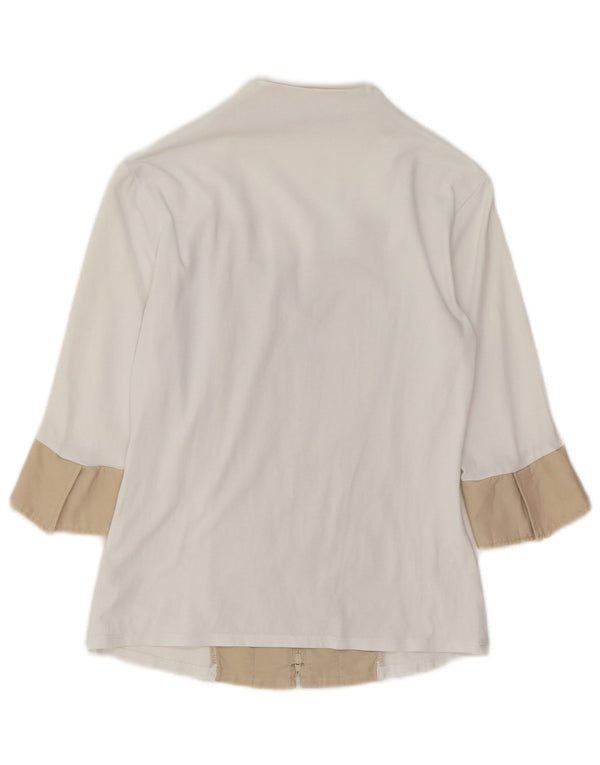 Naracamicie skjortebluse med 3/4 ærmer til kvinder UK 10 Small White Colourblock