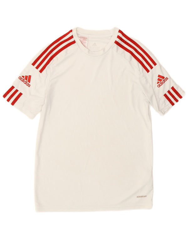 Adidas Boys Aeroready Grafisk T-Shirt Top 13-14 År Hvid Polyester