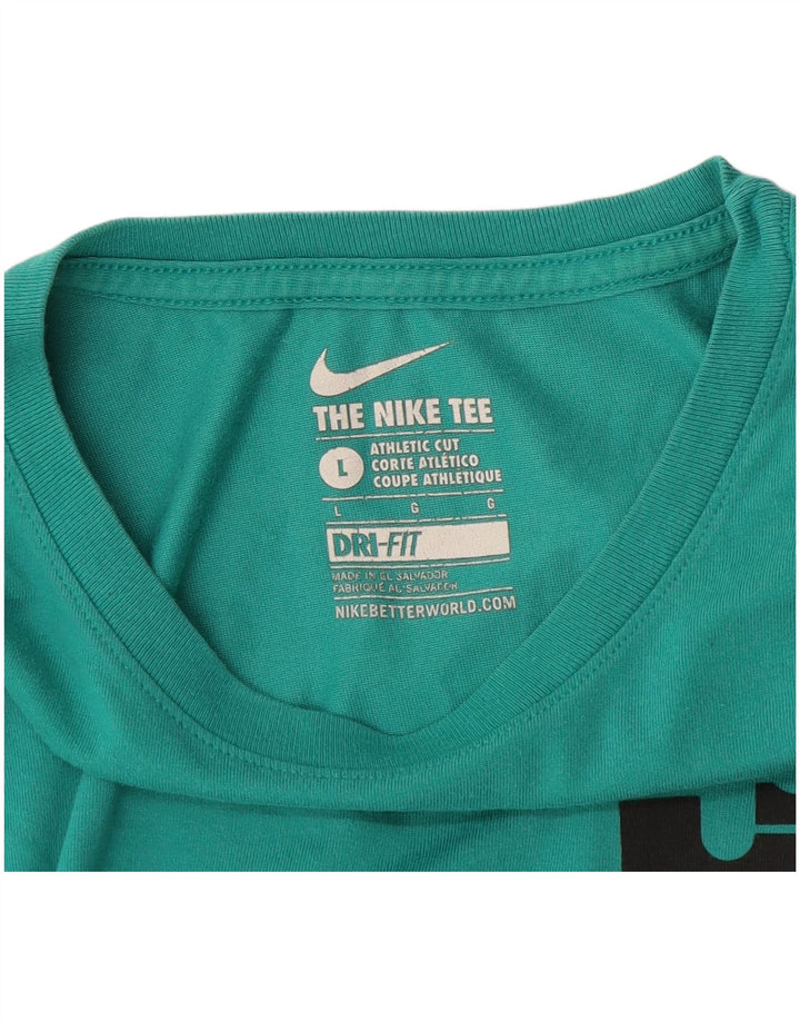 Nike Herre Dri Fit T-shirt Top Stor turkis farveblok