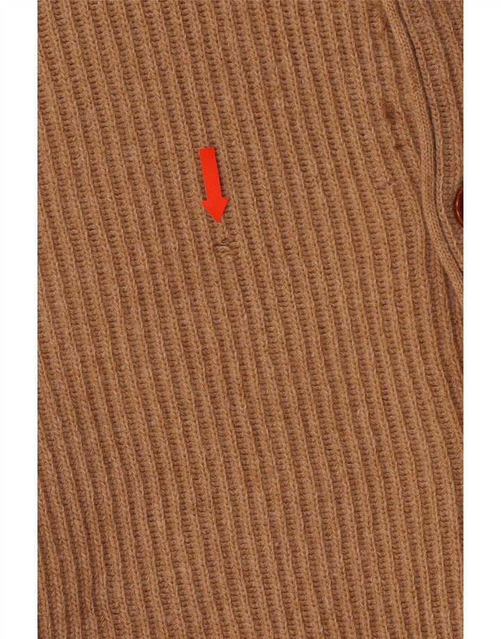 Navigare Cardigan sweater til mænd, stor beige lammeuld