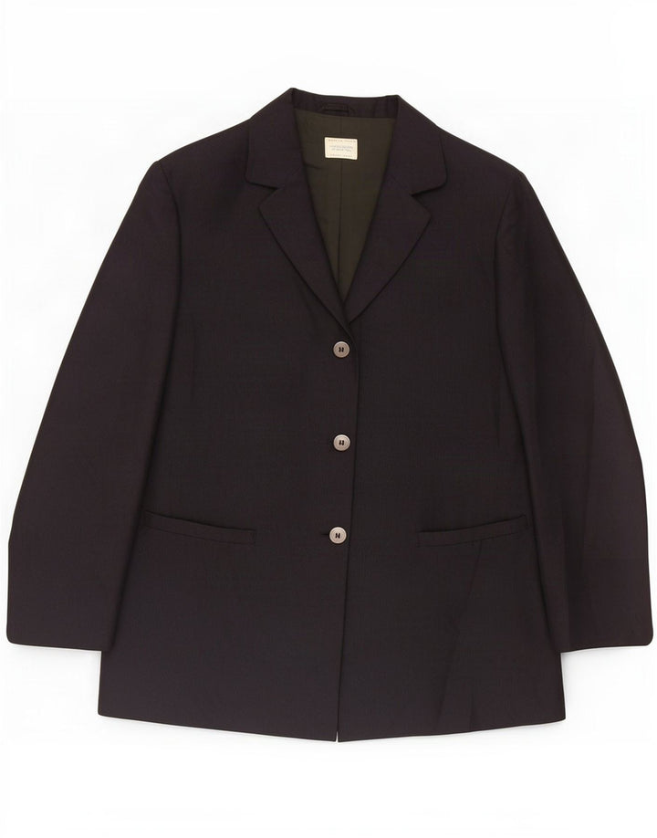 Benetton Dame 3-knaps blazerjakke IT 42 Medium Sort viskose
