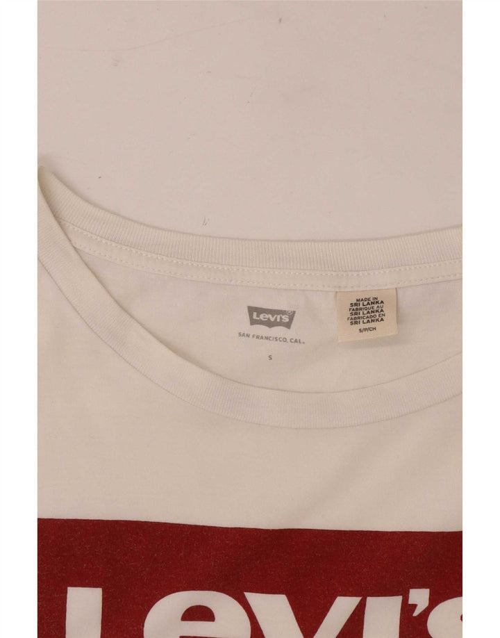 Levi's Dame Grafisk T-Shirt Top UK 10 Small White