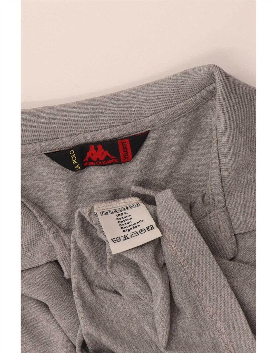 Kappa Polo Shirt til mænd 2XL Grå Flecked Bomuld