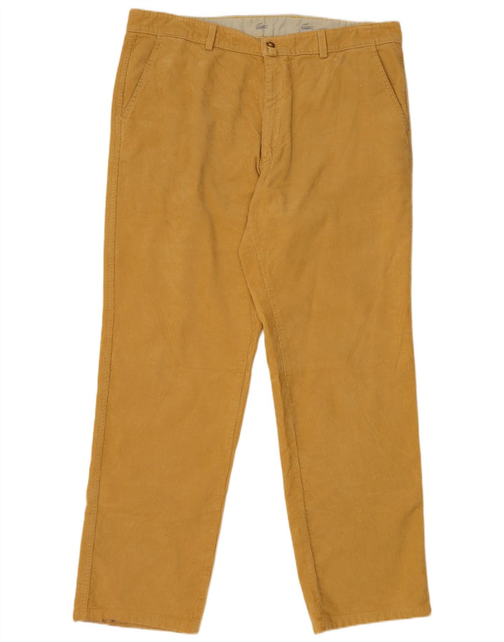 LACOSTE Lige fløjlsbukser til mænd str. 48 XL W38 L31 Gul bomuld