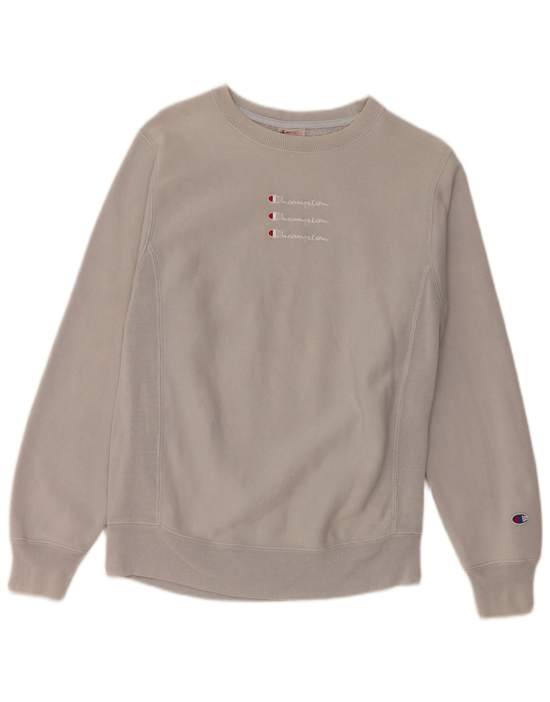 Champion Dame Grafisk Sweatshirt Jumper UK 10 Lille Grå Bomuld