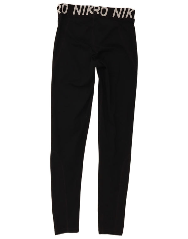 Nike Dame Dri Fit Grafiske Leggings UK 12 Medium Sort Polyester