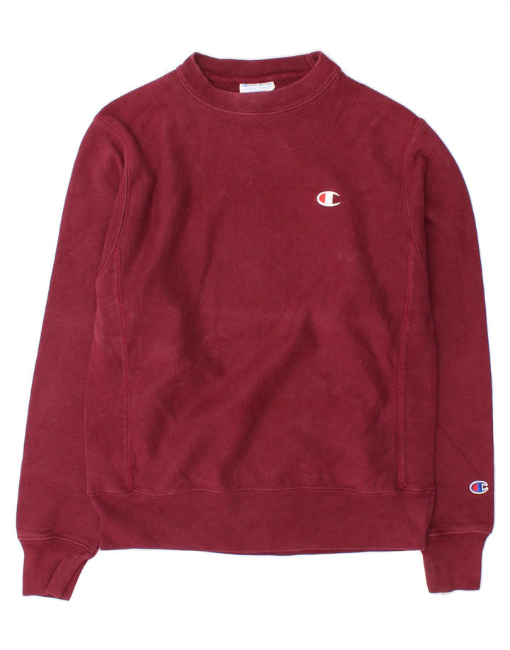 CHAMPION Mens Reverse Weave Sweatshirt Jumper Small Maroon Cotton Vintage Champion and Second-Hand Champion from Messina Hembry 