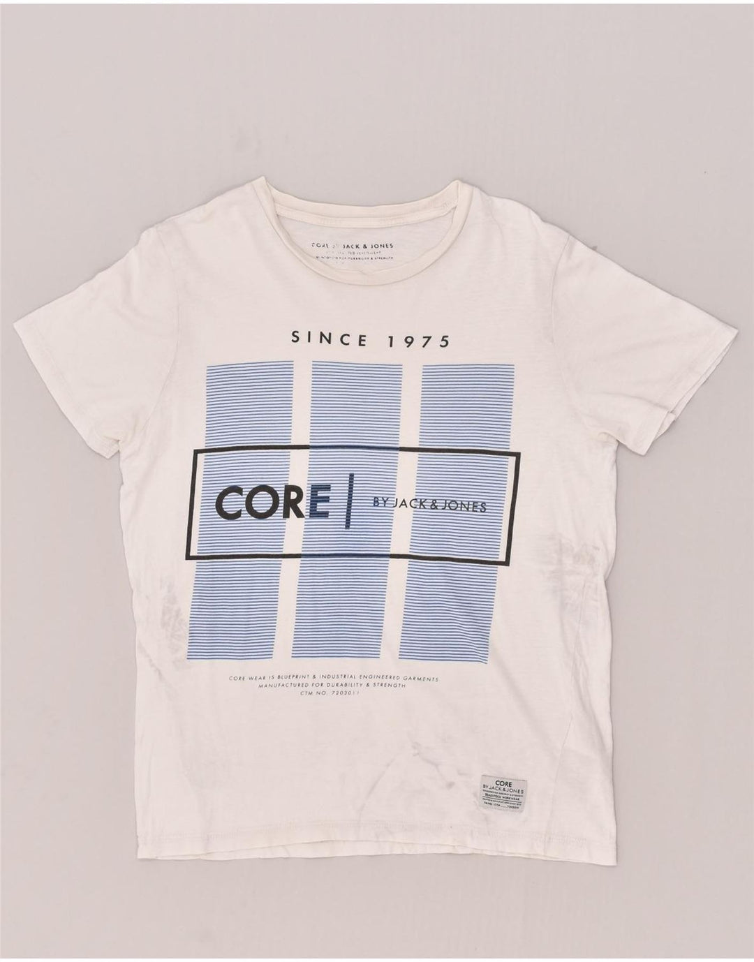 JACK & JONES Mens Graphic T-Shirt Top Medium White Cotton | Vintage Jack & Jones | Thrift | Second-Hand Jack & Jones | Used Clothing | Messina Hembry 